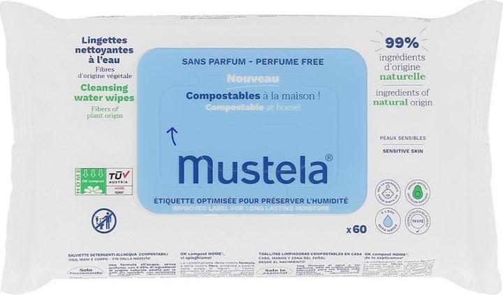 Produktbild Mustela Biologisch abbaubare, kompostierbare Wischtücher für zu Hause (60 Stück)