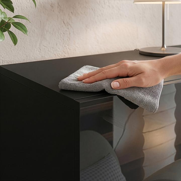 Produktbild En.Casa Hängeboard Evaton 160x32x30 cm Schwarz, hochglanz (160 x 31.50 x 30 cm)