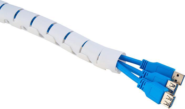 Produktbild Neomounts Kabelspirale 1-5 Kabel weiss/universal/25mm Durchmesser (Kabelspiralschlauch, 200 cm)