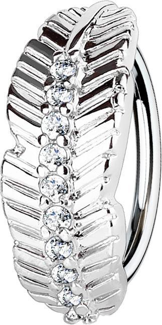 Immagine prodotto Star Piercing Anello Micro Piercing foglia d'argento con cristalli (Ottone, Acciaio chirurgico 316L)