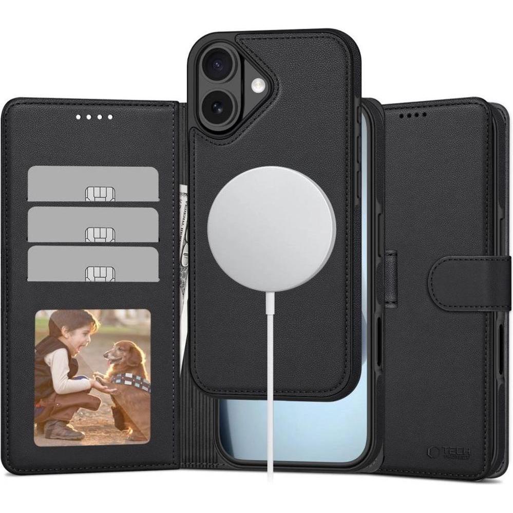 Tech-Protect Wallet MagSafe Case für iPhone 17 - Mattschwarz (Apple iPhone 17), Cover smartphone, Nero