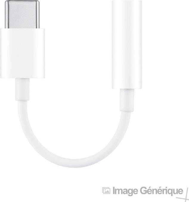 Actual product image Générique USB Type-C (9mm Long Tip) to 3.5mm Jack Adapter - White