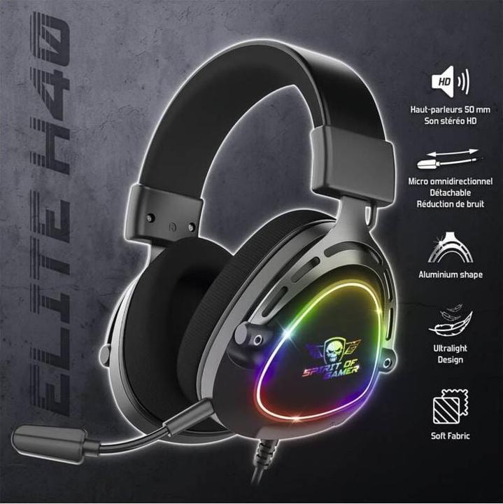 Produktbild Spirit Of Gamer Headset Elite H40 DARK (Kabelgebunden)