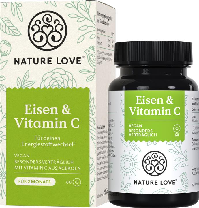 Produktbild Nature Love Eisen & Vitamin C (60 Stück, 45 g)