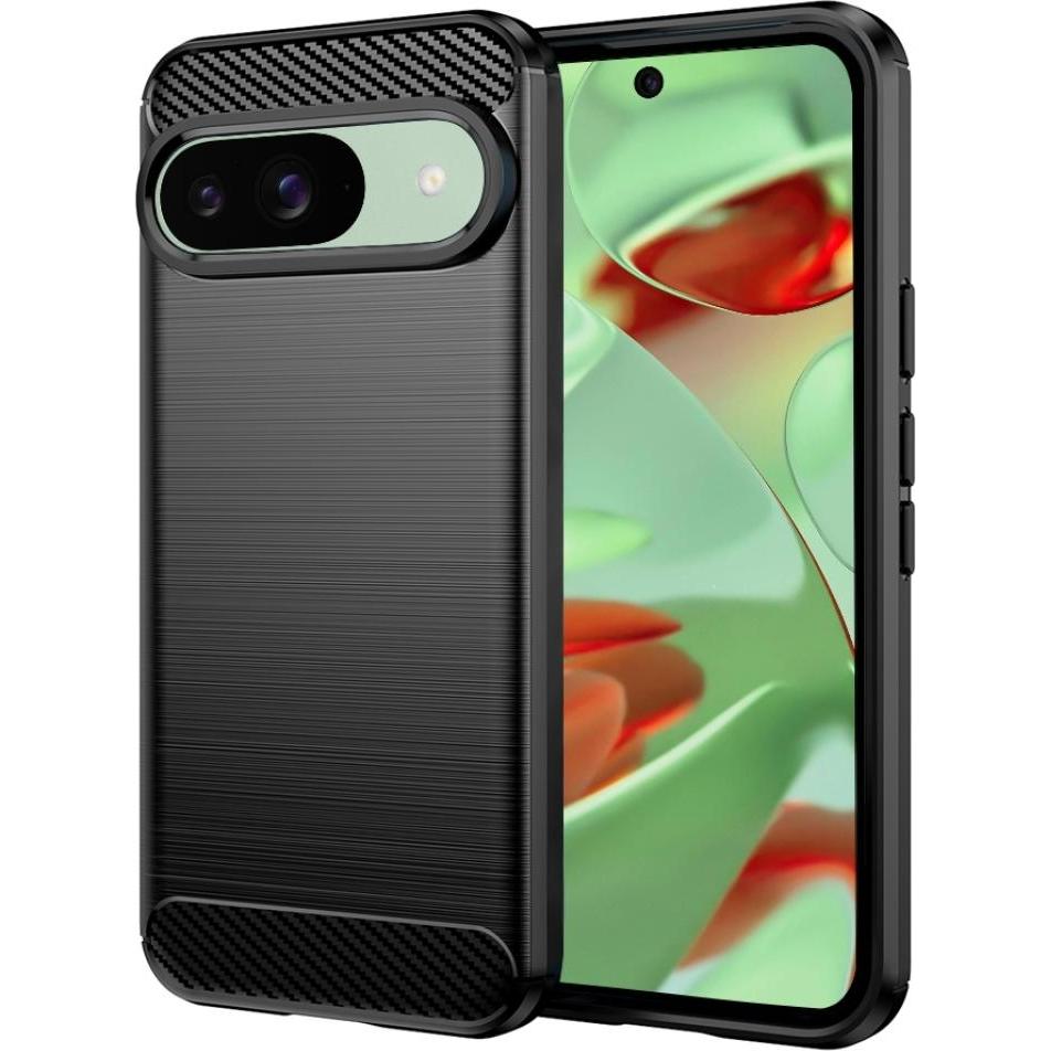 Screenguard Google Pixel 9 Hülle Carbon Brushed Soft TPU (Google Pixel 9), Smartphone Hülle, Schwarz