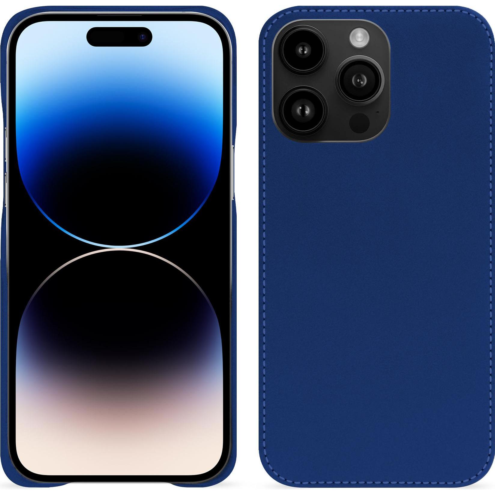 Noreve Lederschutzhülle (Apple iPhone 15 Pro Max), Smartphone Hülle, Blau