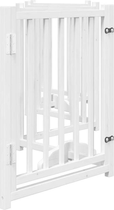 Produktbild vidaXL Hundetor mit Tür Faltbar Hundegitter Schutzgitter Weiss 6-tlg. Massivholz (50 cm)