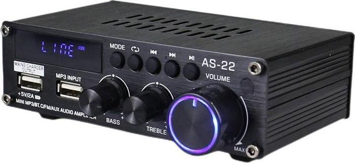Actual product image BlitzWolf AS-22 audio amplifier, 45W, Bluetooth 5.0, USB + remote control (black) (Amplifier)