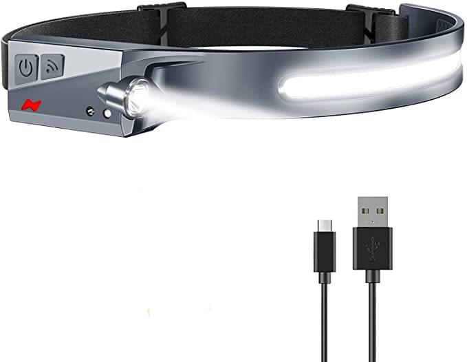 Produktbild Hurtel LED-Stirnlampe mit IPX4-Bewegungssensor USB-C 1200 mAh - Schwarz (350 lm)