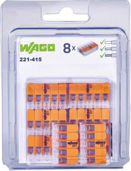 Productafbeelding Wago aansluitklem, 5x 0,14 - 4mm², transparant, 8 st.