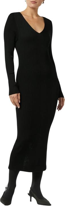 Image du produit Comma Kleid Geripptes Slim-Fit-Kleid mit V-Ausschnitt (44)