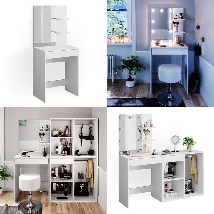 Actual product image Vicco Isabelle with LED lighting and stool (60 x 40 x 140 cm)