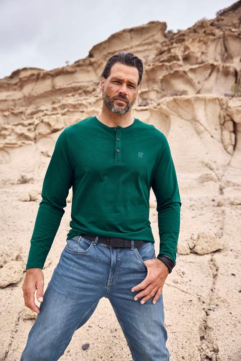 Produktbild JP1880 Henley, Basic, Shirt, Langarm, Knopfleiste, bis 8XL (7XL)