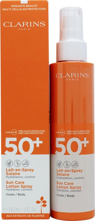 Actual product image Clarins Lait-en-Spray Solaire (Sun spray, SPF 50+, 150 ml, 202 g)