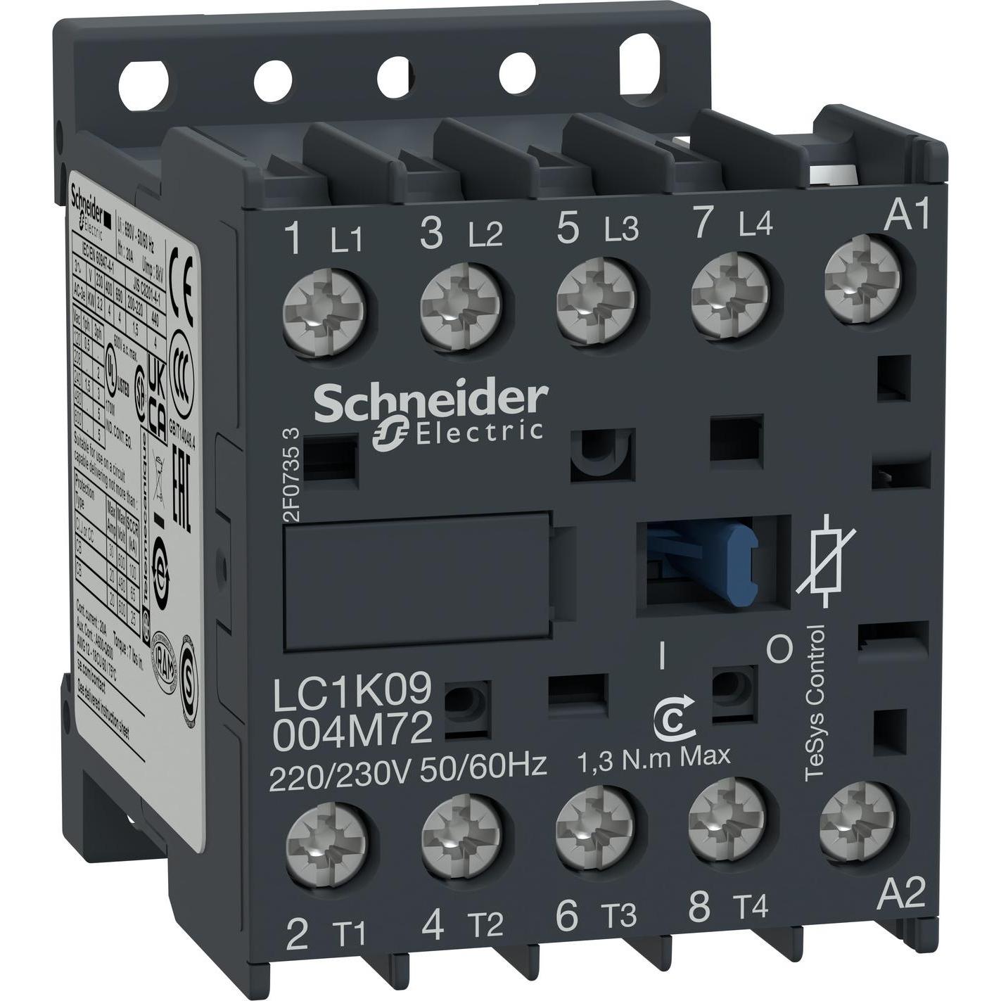 Schneider Electric Contactor-4NO 20A AC1 poles, Relais