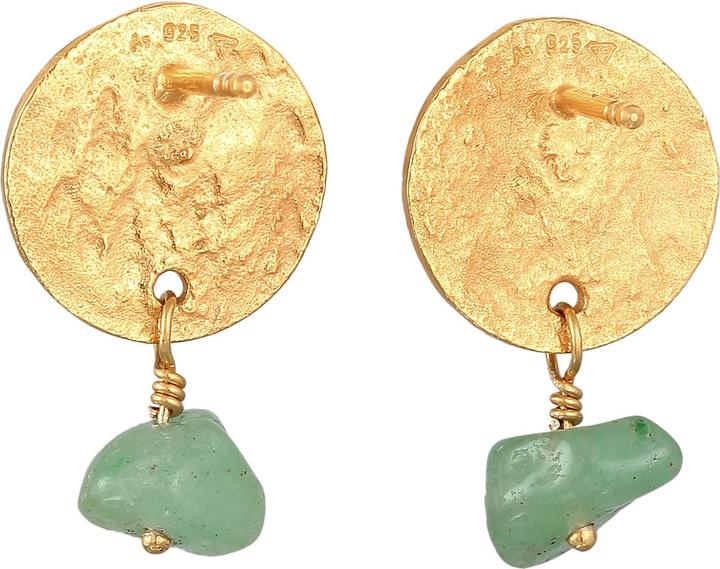 Produktbild Elli Edelstein Ohrhänger, Organic, Plättchen, Vintage (925 Sterling Silber vergoldet, Aventurin)