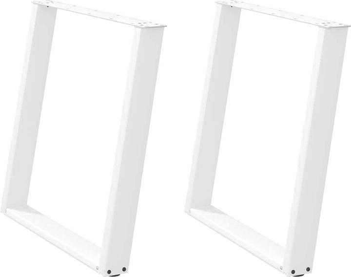 VidaXL Pieds de table à manger en U 2 pcs. Blanc 70x(72-73) cm Acier Pied de table de salle à manger