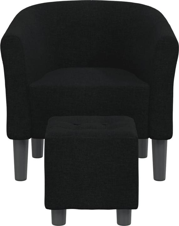 Produktbild vidaXL Clubsessel mit Fusshocker Schwarz Stoff,Farbe