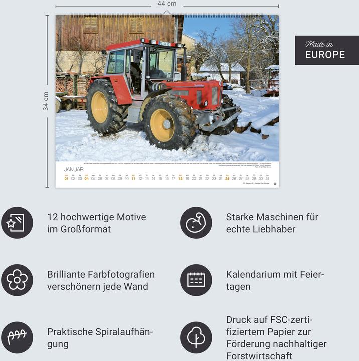 Actual product image Starke Traktoren Posterkalender 2026 (44 x 34 cm)