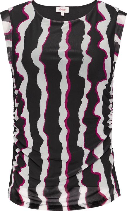 Actual product image S.Oliver T-Shirt Mesh-Top mit seitlichen Raffungen (46)