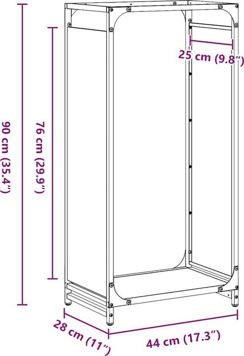 Produktbild vidaXL Brennholzregal