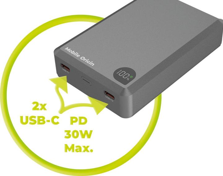 Image du produit Mobile Origin Banque d'alimentation 30W PD 20000mAh Aluminum PowerBank PB14 Compatible MagSafe (20000 mAh, 30 W)