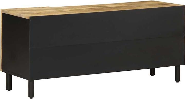 Produktbild VidaXL TV Schrank Lowboard Fernsehschrank Fernsehtisch Schwarz Raues Mangoholz (105 x 33.5 x 46 cm)