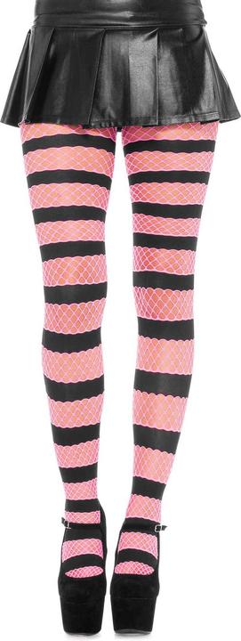 Produktbild Leg Avenue Fishnet Strumpfhose pink gestreift
