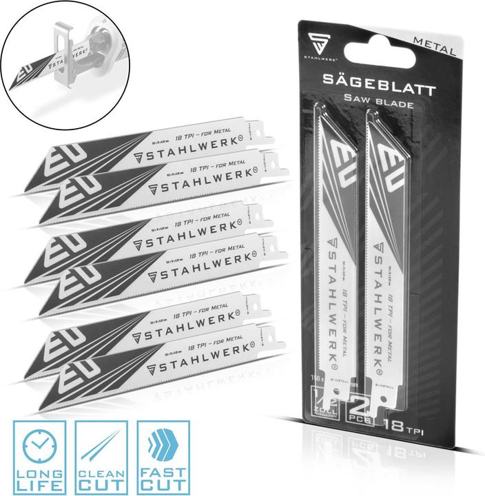 Produktbild Stahlwerk Metall-Sägeblatt 6er Set 150 x 19 x 0,92 mm für 1/2 Zoll Aufnahme