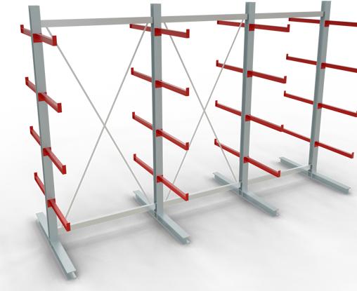 Image du produit Schulte Lagertechnik K 6000 Rayonnage de base à bras portants 4 montants - 2 côtés