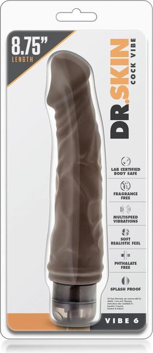 Actual product image Blush Dr. Skin â Cock Vibe no6 vibrator â chocolate