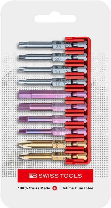 Actual product image PB Swiss Tools Bit set (TX15, TX20, TX25, HX 3, 6 mm, 5 mm, PH2, TX10, 3 mm, 4 mm, HX 4, HX 5, HX 6, PH1)