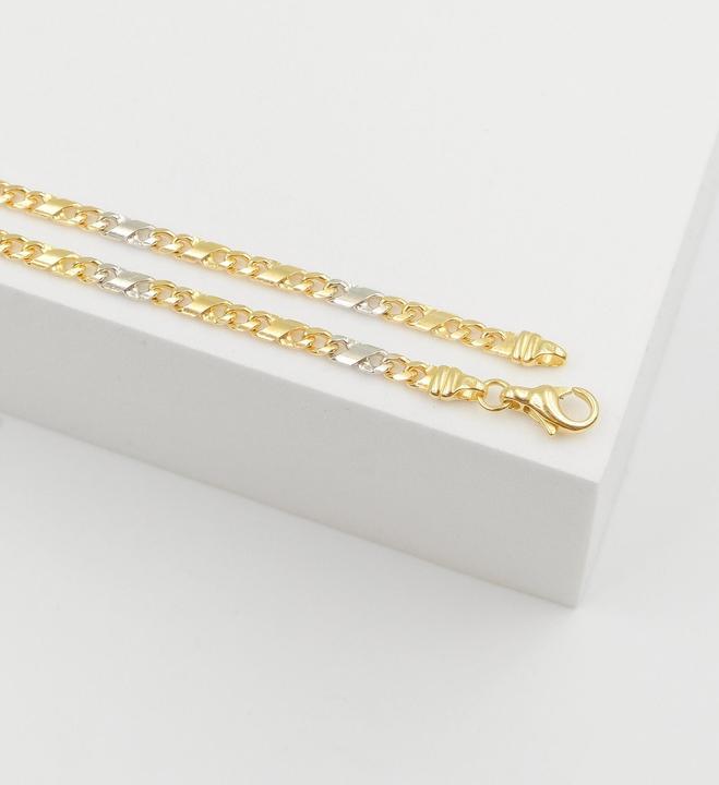 Immagine prodotto Muau Catena di 8 (Oro bianco, Giallo oro, 50 cm)