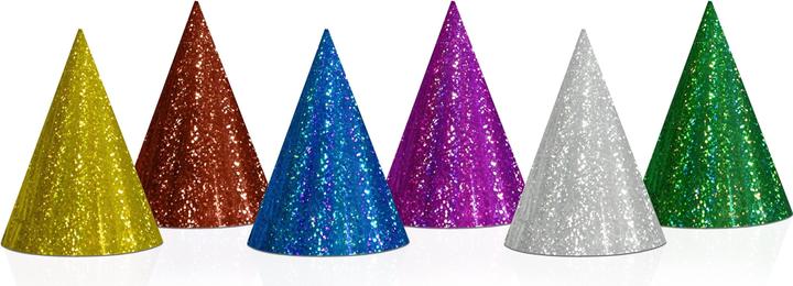 Productafbeelding Partydeco Feestmutsen Holografisch Veelkleurig, 16 x 10 cm, 20 stuks (20 Stuk)
