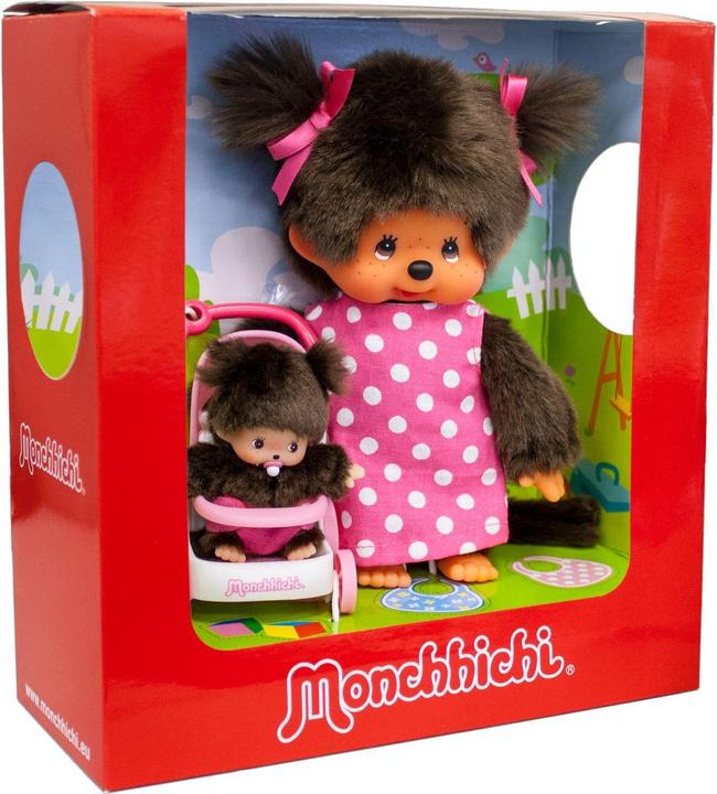 Immagine prodotto Monchhichi knuffelpop Moeder met buggy 20 cm (20 cm)