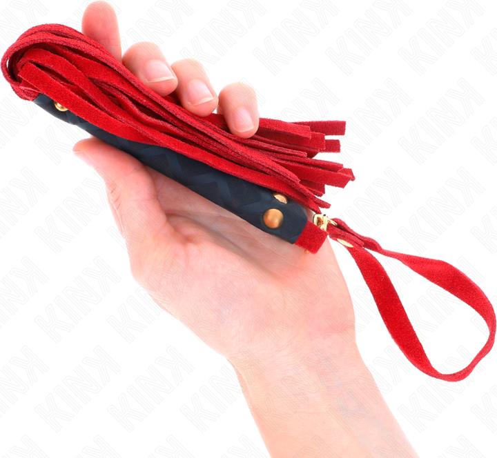 Actual product image Kink Red Suede Mini Whip 30 cm