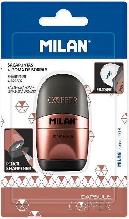 Capsule Cooper blister sharpener and eraser