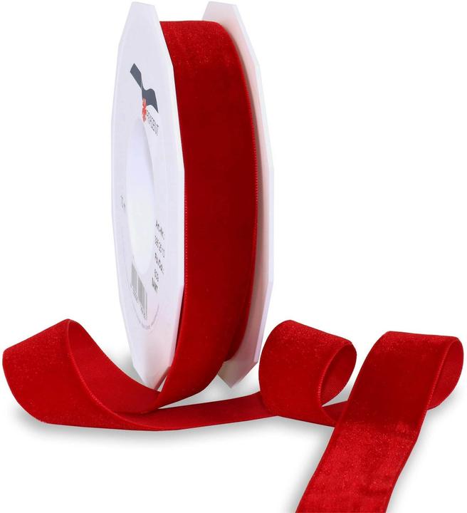 Image du produit Pattberg Ruban cadeau velours 25 mm x 10 m, rouge (1x)