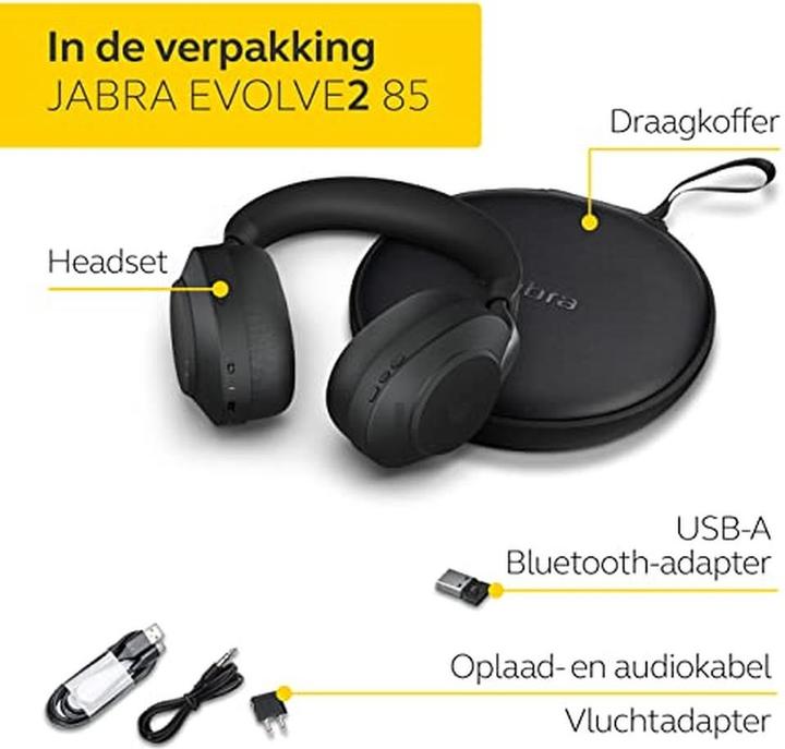 Image du produit Jabra Evolve2 85 UC (Sans fil, USB-A)
