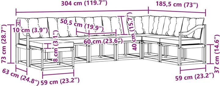 Produktbild vidaXL Outdoor-Sofa