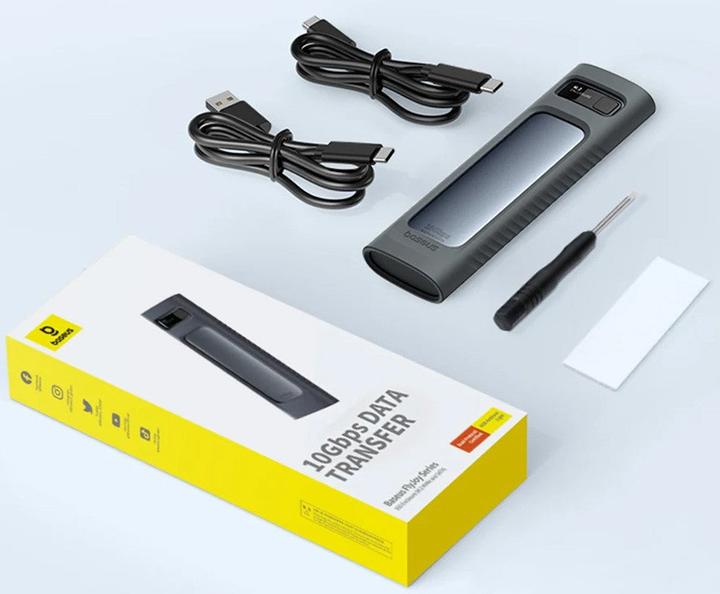 Actual product image Baseus FlyJoy Series SSD Enclosure (M.2 NVMe) Space Grey (M.2 2280)