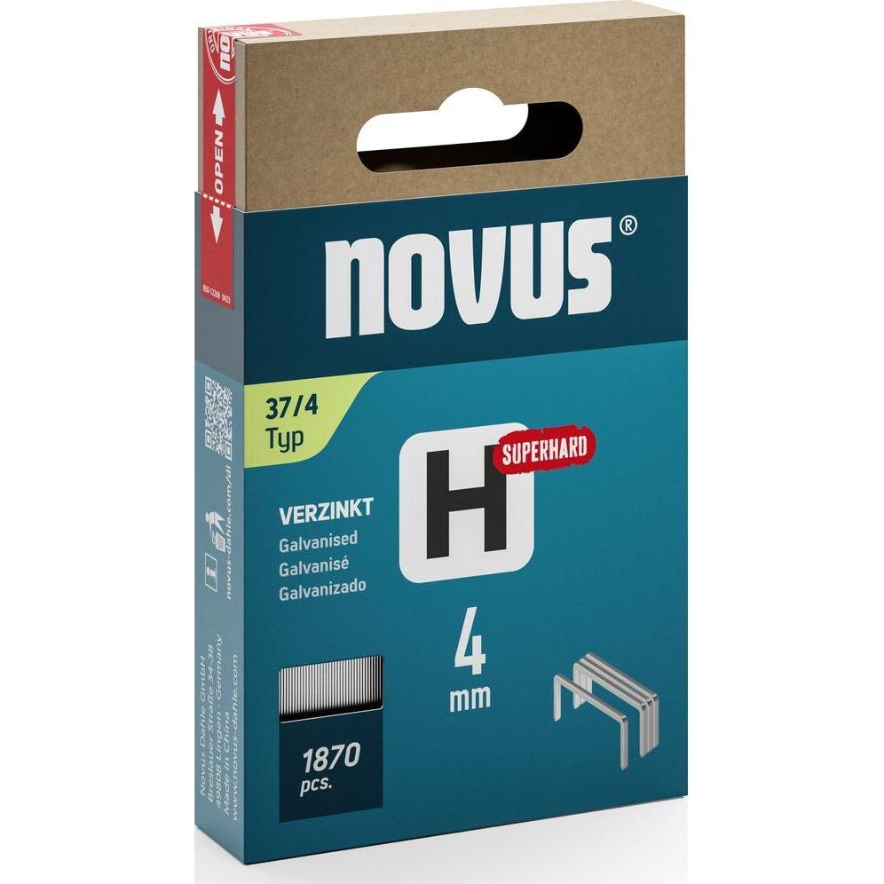 Novus, Tackerklammern + Tackernägel, Feindrahtklammern H 37 4mm Super Hard
