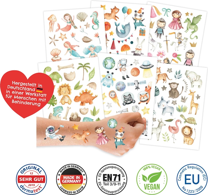 Image du produit Papierdrachen 100 tatouages d'enfants