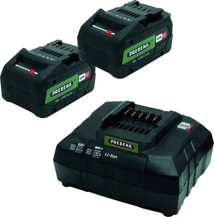 Actual product image Prebena Battery set 5.5 LiHD - 2 high-performance batteries including charger