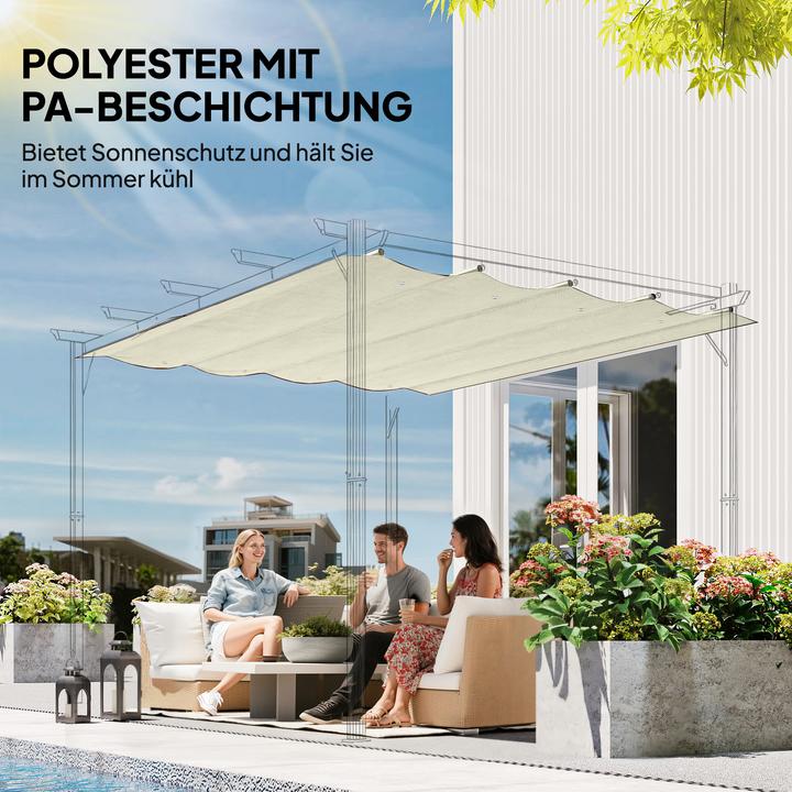 Produktbild Outsunny Ersatzdach Polyester Cremeweiss (286 cm, 245 cm)
