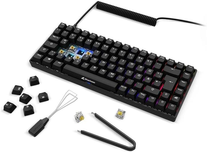 Actual product image Sharkoon SGK50 S3 PBT bk Gateron GPRO Yellow EN (DE, Cable)