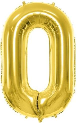 Actual product image Partydeco Foil balloon 0 light gold 72cm (1 Piece)