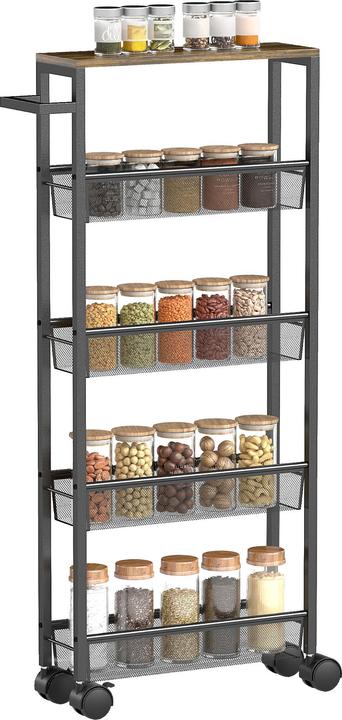 Produktbild Homcom Küchenwagen Metall, Spanplatte Schwarz