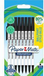 Immagine prodotto Paper Mate Biros Kilometrico Reycled M nero in blister da 8 pezzi (Nero, 8 x)