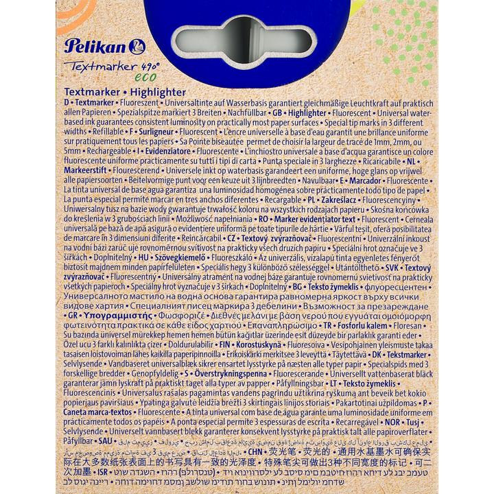 Actual product image Pelikan Highlighter 490 eco Set of 4 neon colours in a case (4x)